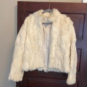 White fur jacket